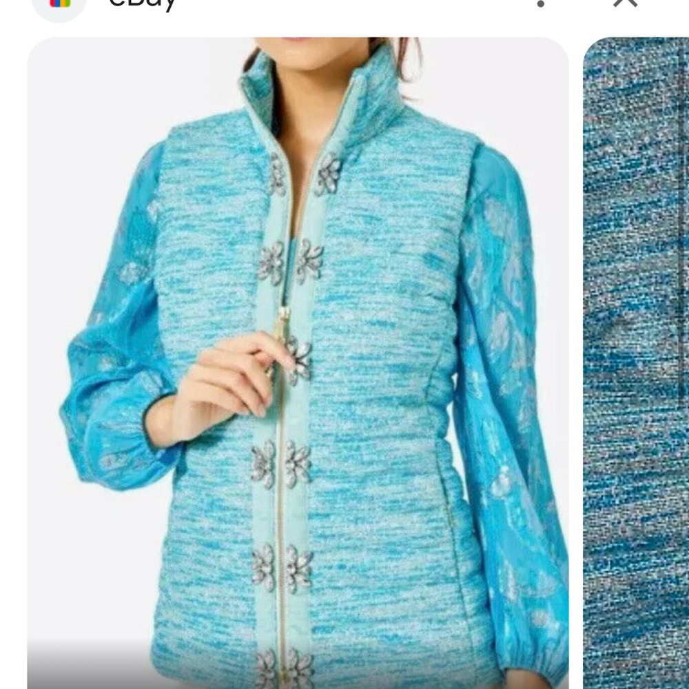 Lilly Pulitzer Noella jeweled vest with flamingo lining🦩💕